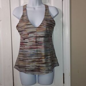 Prana Layna Bra Tank Multi Striations  Sz M NWT